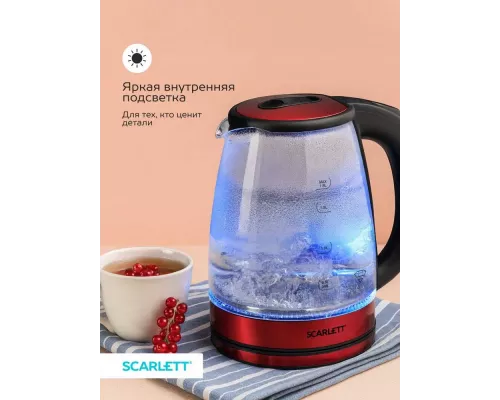 Чайник SCARLETT SC-EK27G65 красный/черный