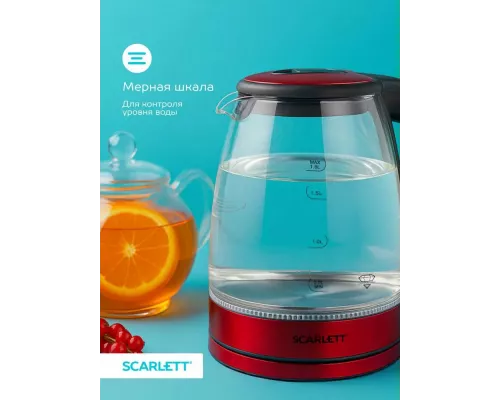 Чайник SCARLETT SC-EK27G65 красный/черный