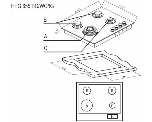 Варочная поверхность Evelux HEG 655 BG
