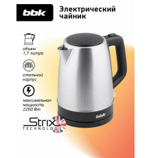 Чайник BBK EK1765S черный/нержавеющая сталь