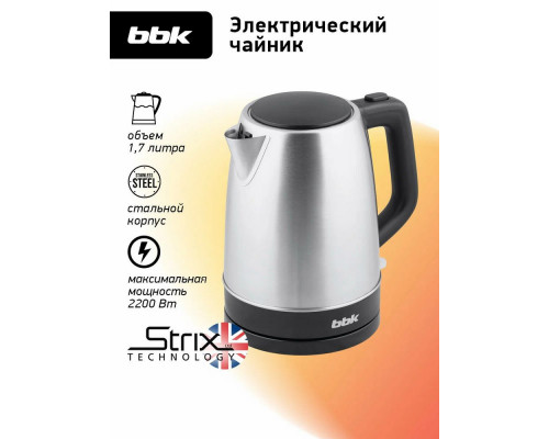 Чайник BBK EK1765S черный/нержавеющая сталь
