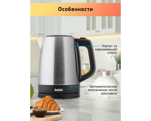 Чайник BBK EK1765S черный/нержавеющая сталь