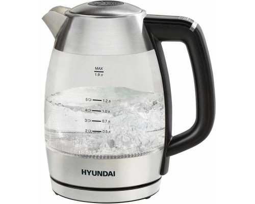 Чайник HYUNDAI HYK-G9408 черный/серебристый