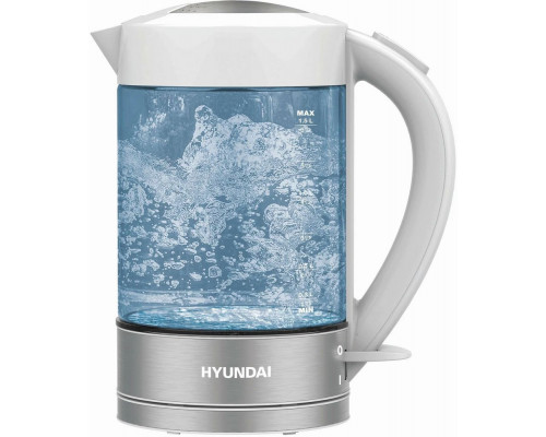 Чайник HYUNDAI HYK-G9990 белый/серебристый