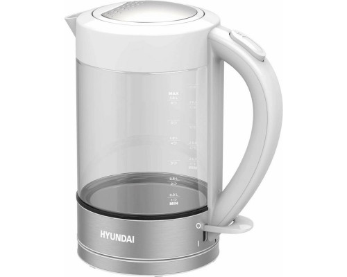 Чайник HYUNDAI HYK-G9990 белый/серебристый
