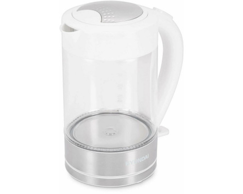 Чайник HYUNDAI HYK-G9990 белый/серебристый