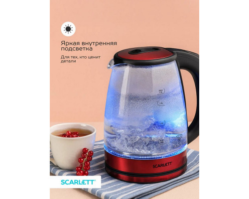 Чайник SCARLETT SC-EK27G65 красный/черный