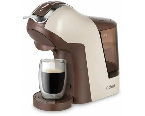 Кофеварка Kitfort КТ-7448 коричневый/бежевый