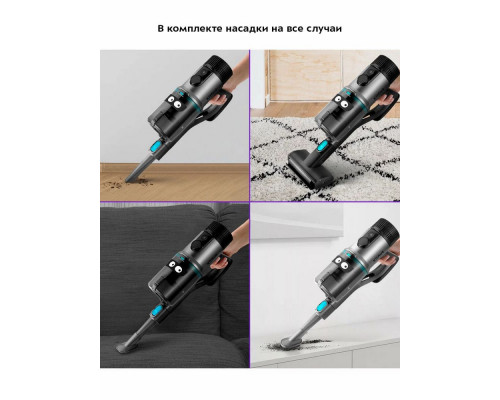 Вертикальный пылесос Kitfort КТ-5158 серый/черный