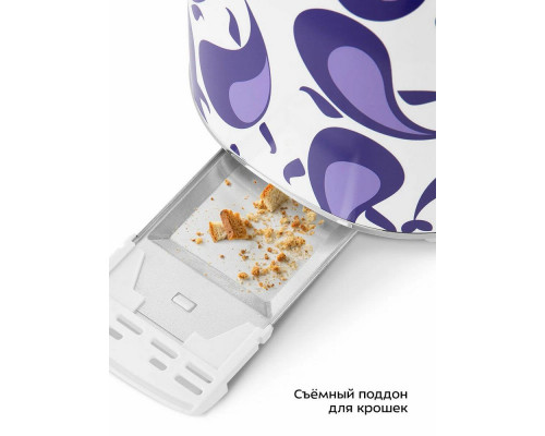 Тостер Kitfort КТ-6863 белый/фиолетовый