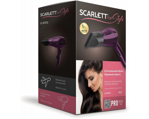 Фен Scarlett SC-HD70T24 фиолетовый/черный