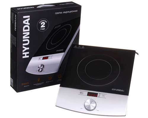 Настольная плита Hyundai HYC-0102 серебристый/черный