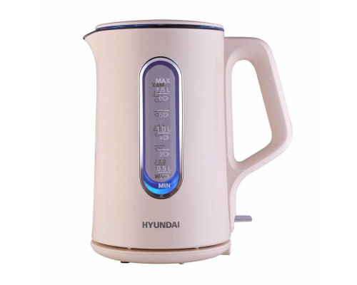 Чайник Hyundai HYK-G8888 кремовый/прозрачный