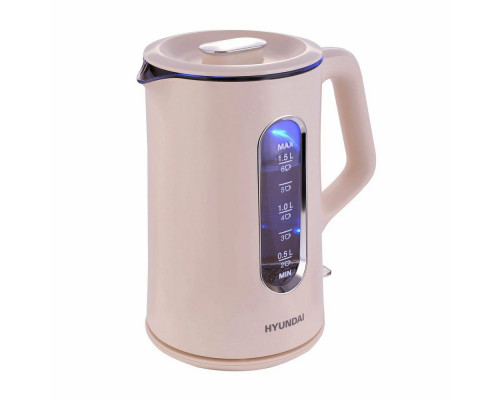 Чайник Hyundai HYK-G8888 кремовый/прозрачный