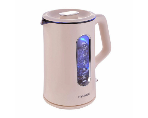 Чайник Hyundai HYK-G8888 кремовый/прозрачный