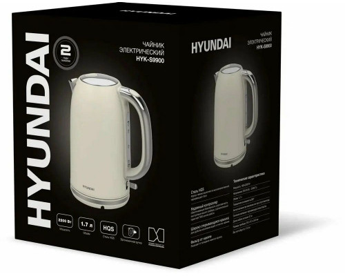 Чайник Hyundai HYK-S9900 молочный/серебристый