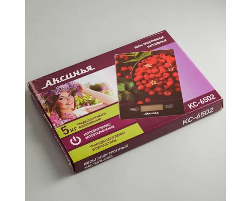 Кухонные весы АКСИНЬЯ КС-6502 сочная малина