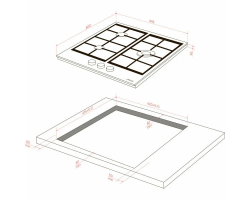 Варочная поверхность MONSHER MSG 43 Noir