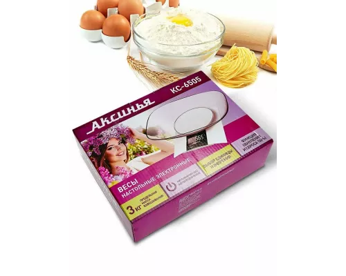 Кухонные весы АКСИНЬЯ КС-6505 белый