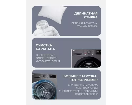 Стиральная машина LG F2V3PS6J черная