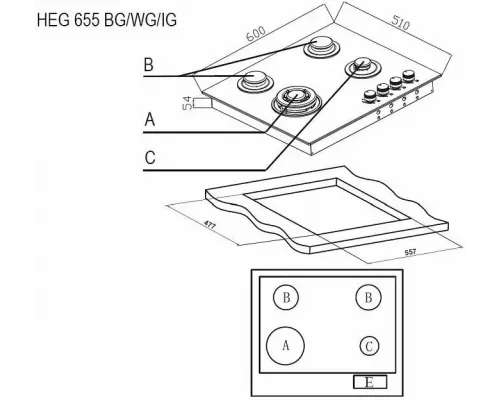 Варочная поверхность Evelux HEG 655 BG