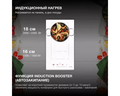 Варочная поверхность Hyundai HHI 3772 WG белый