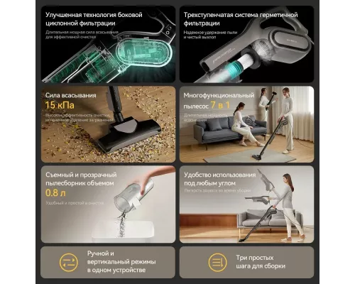 Вертикальный пылесос DEERMA Combo DX700S