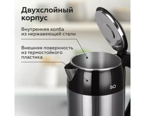 Чайник BQ KT2030SW черный/стальной