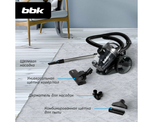 Пылесос BBK BV1503 черный/темно-серый