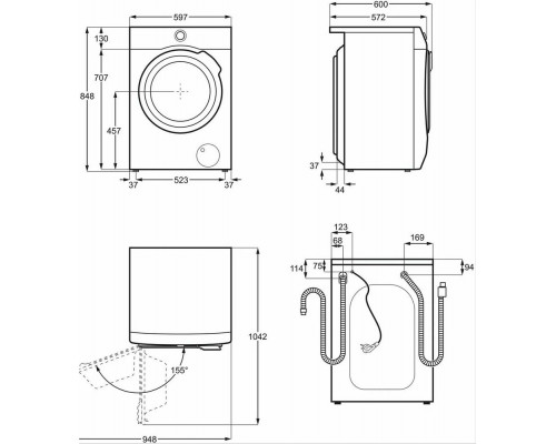 Стиральная машина ELECTROLUX EW7F348AW белый/черный