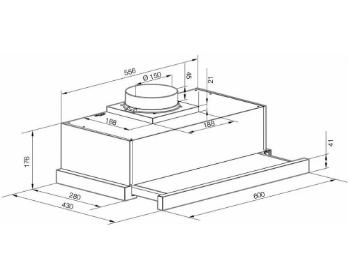Встраиваемая вытяжка GRAUDE DHF 60.0 S черный/нержавеющая сталь