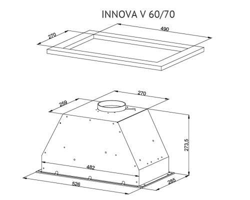 Встраиваемая вытяжка Kuppersberg Innova V 60 черный