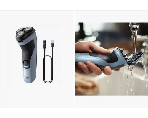 Бритва Philips X3003/00 голубой/черный