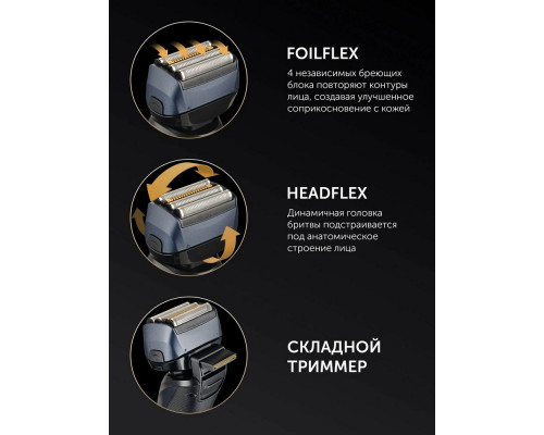 Бритва Polaris PMF 1016RC черный/Темно-синий