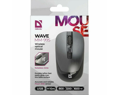 Мышь Defender Wave MM-995 серебристый