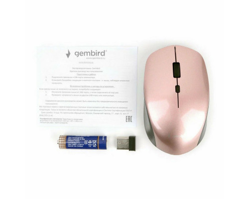 Мышь Gembird MUSW-250-3 розовый