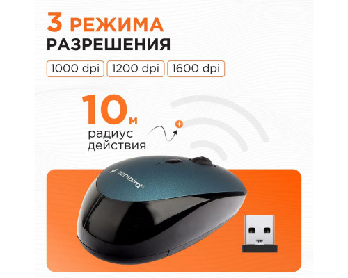Мышь Gembird MUSW-354-B синий