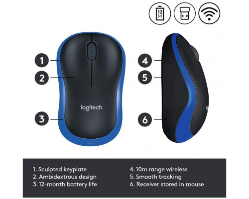 Мышь Logitech M185 синий