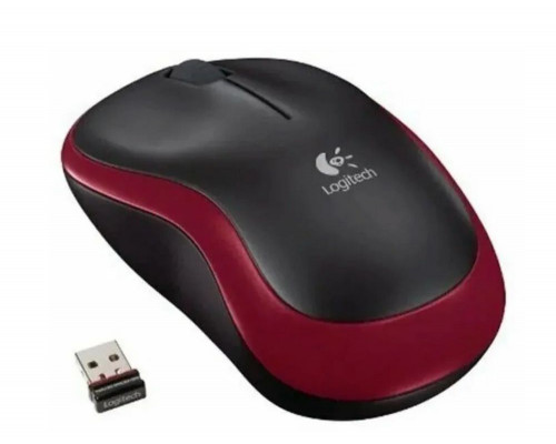 Мышь Logitech M186 черный/красный
