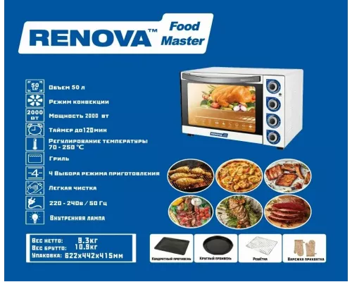 Мини-печь RENOVA MO-50GFLTW1 белый