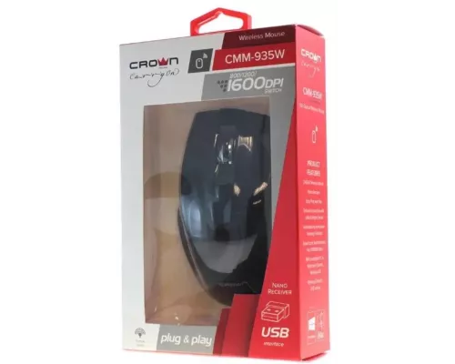 Мышь Crown CMM-935W черный