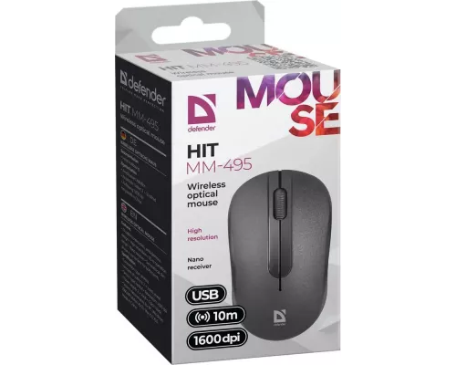 Мышь Defender Hit MM-495 черный
