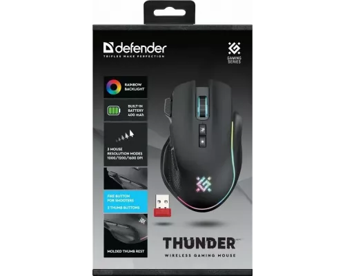 Мышь Defender Thunder GM-213 черный