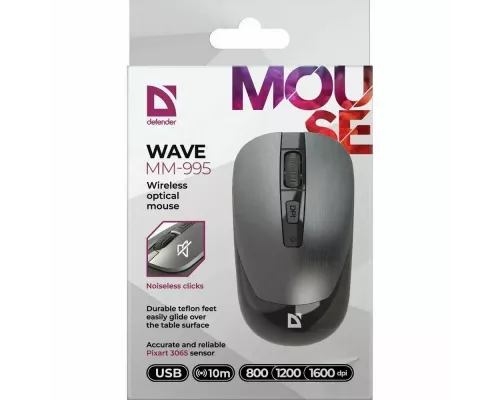 Мышь Defender Wave MM-995 серебристый