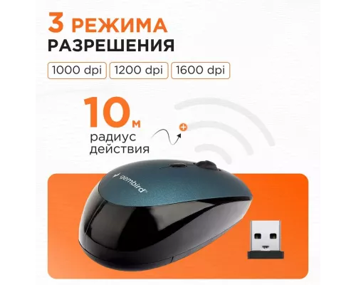 Мышь Gembird MUSW-354-B синий