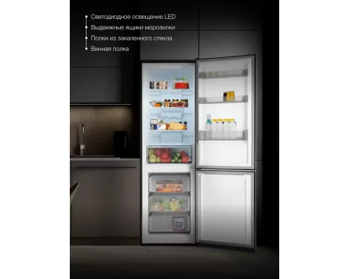 Холодильник Hyundai CC35083F черное стекло