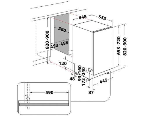 Встраиваемая посудомоечная машина Hotpoint-Ariston HSIC 3T127 C