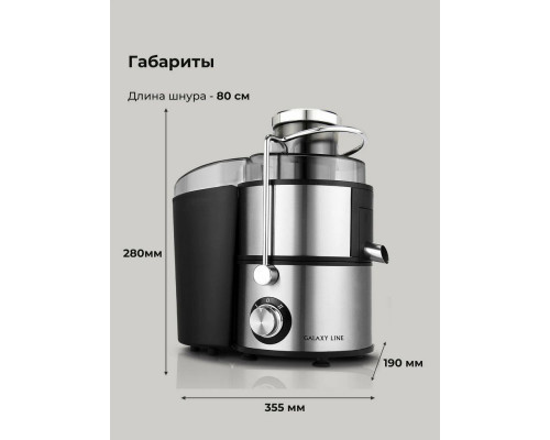 Соковыжималка Galaxy Line GL 0809 серебристый