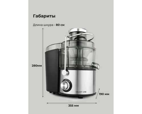 Соковыжималка Galaxy Line GL 0810 серебристый