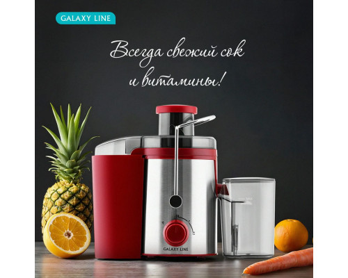 Соковыжималка Galaxy Line GL 0816 красный/серебристый